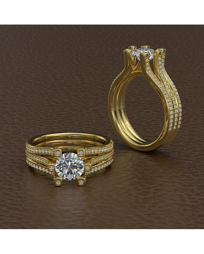 1.72ct Brilliant Diamond Gold Engagement Ring