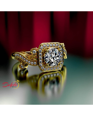 0.87ct Round Cut Vintage Engagement Ring - 01US59