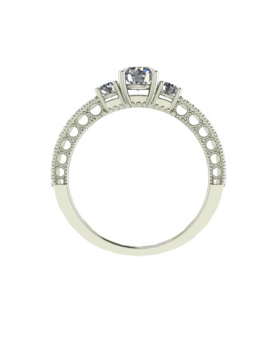 0.89ct Brilliant Cut 3 Stone Engagement Ring - 01US69V