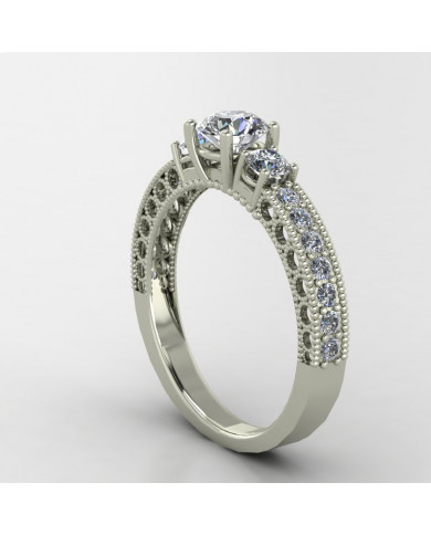 0.89ct Brilliant Cut 3 Stone Engagement Ring - 01US69V