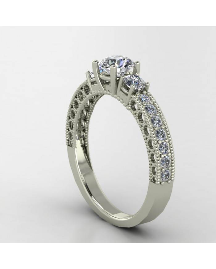 0.89ct Brilliant Cut 3 Stone Engagement Ring - 01US69V