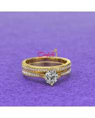 0.8ct Round Diamond Gold Bridal Set - 01US60A