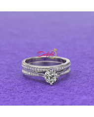 0.8ct Round Diamond Gold Bridal Set - 01US60A