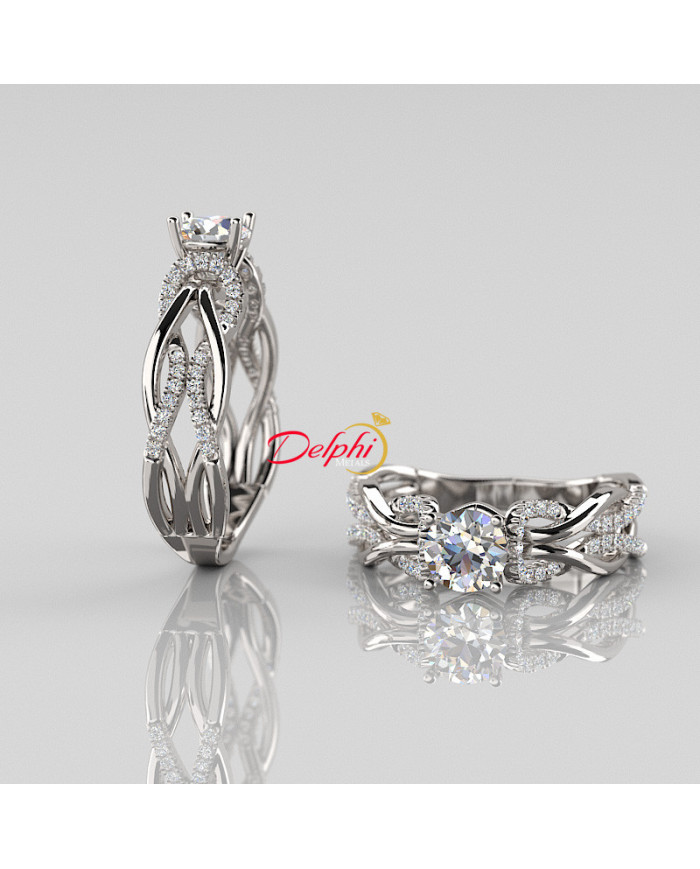 0.91ct Brilliant Diamond Gold Engagement Ring - 01US46