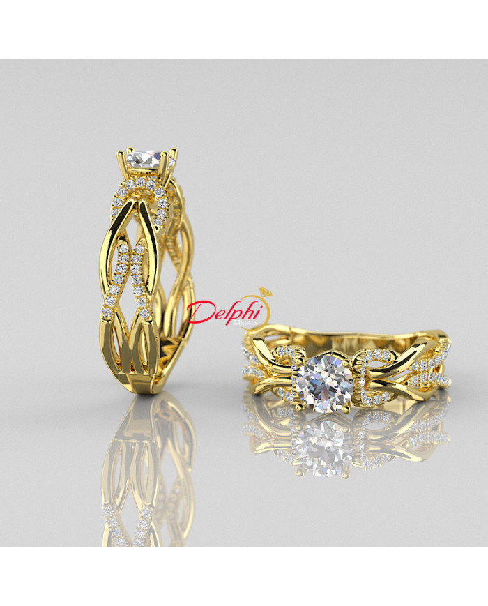 0.91ct Brilliant Diamond Gold Engagement Ring - 01US46