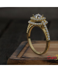 0.97ct Brilliant Diamond Gold Engagement Ring - 01US90