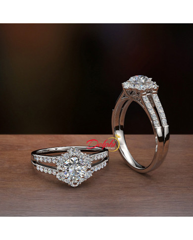 0.98ct Brilliant Diamond Gold Engagement Ring - 01US44