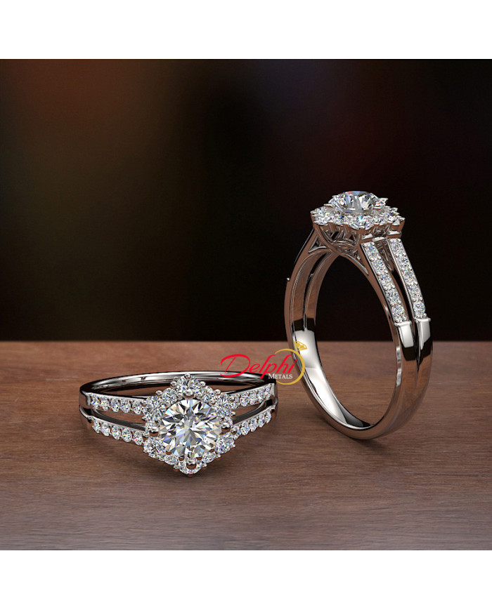 0.98ct Brilliant Diamond Gold Engagement Ring - 01US44