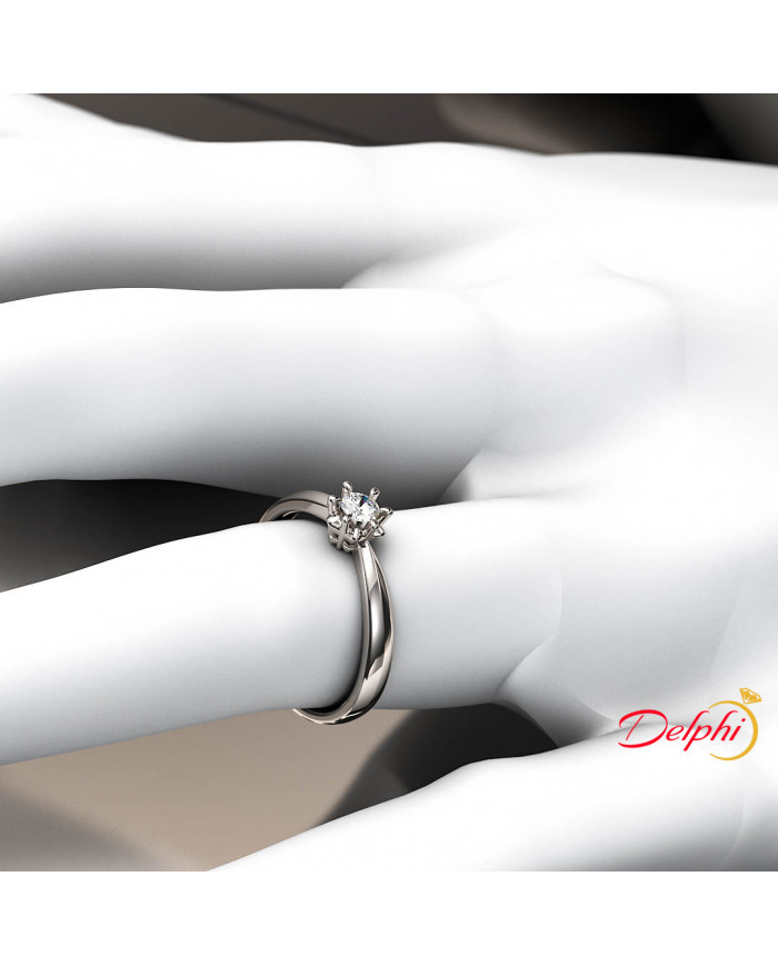 0.16ct Brilliant Cut Diamond Solitaire Gold Engagement Ring - 01US21