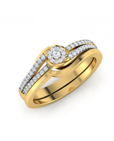 0.25ct Brilliant Cut Diamond Gold Bridal Set  - 01US08