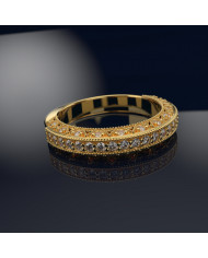 0.25ct Brilliant Diamond Vintage Gold Wedding Band - 01US65V