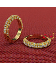 0.25ct Brilliant Diamond Vintage Gold Wedding Band - 01US65V