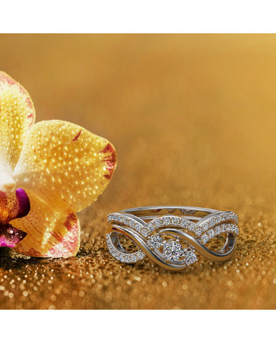 0.35ct Brilliant Diamond Gold Bridal Set - 01US36