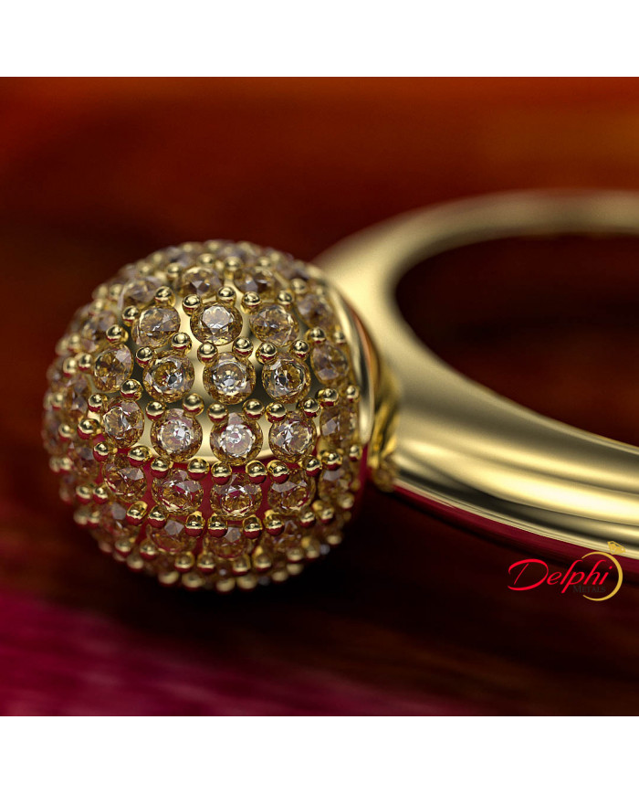 0.45ct (carat) Diamond Ball Gold Ring - 02US14