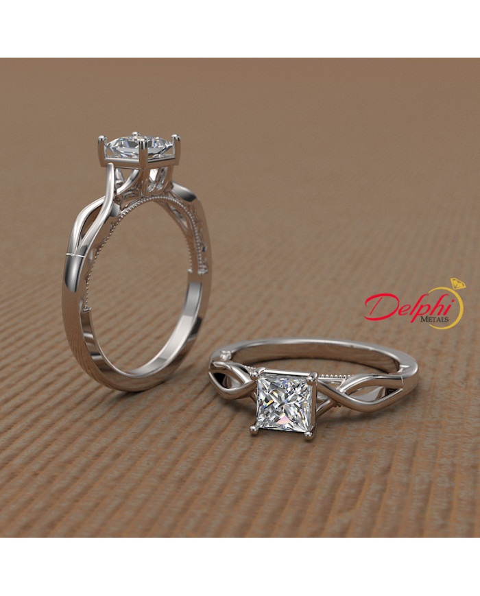 0.45ct Princess Cut Diamond Infinity  Engagement Ring - 01US64V