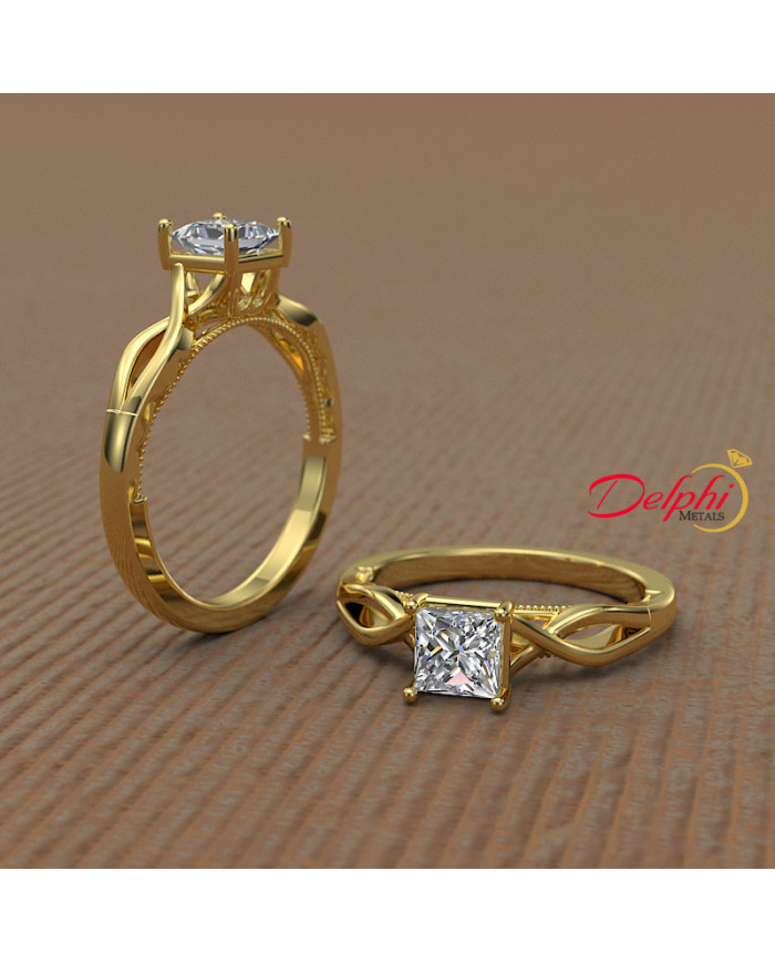 0.45ct Princess Cut Diamond Infinity  Engagement Ring - 01US64V