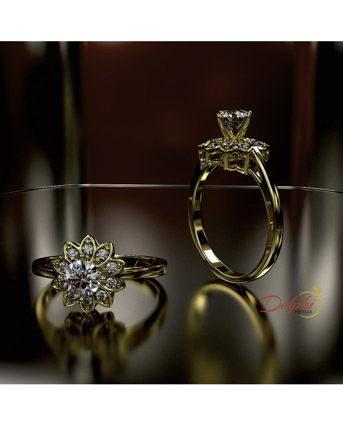 0.52ct Brilliant Diamond Gold Engagement Ring - 01US33