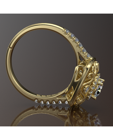 0.5ct Brilliant Cut Diamond  Gold Engagement Ring  - 02US01