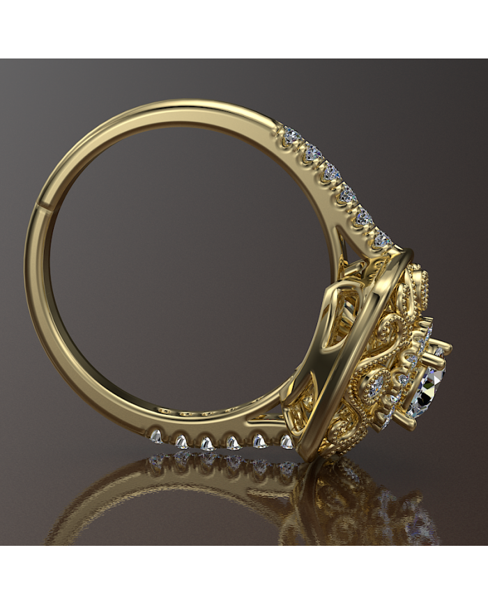 0.5ct Brilliant Cut Diamond  Gold Engagement Ring  - 02US01