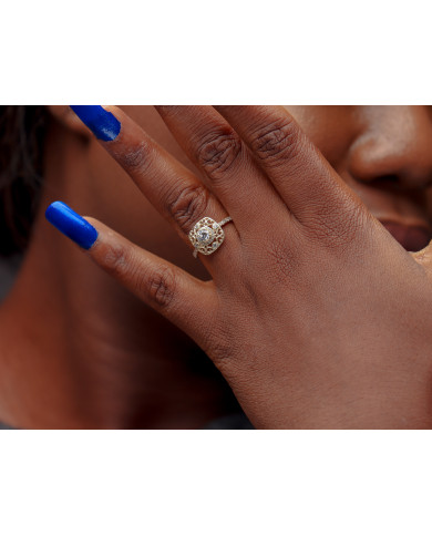 0.5ct Brilliant Cut Diamond  Gold Engagement Ring  - 02US01