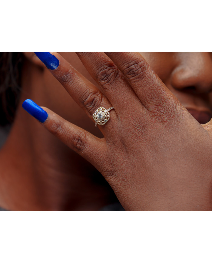 0.5ct Brilliant Cut Diamond  Gold Engagement Ring  - 02US01