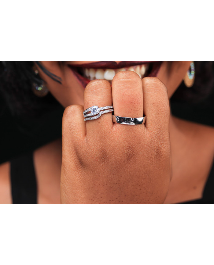 0.68ct Brilliant Diamond Gold Complete Wedding Set - 01US45B