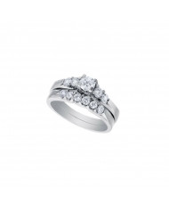 0.68ct Round Diamond White Gold Bridal Set - 01US38A