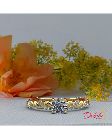 0.6ct Brilliant Diamond Gold Twist Engagement Ring - 02US18C