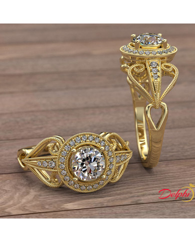 0.76ct Brilliant Cut Diamond  Gold Engagement Ring  - 01US99