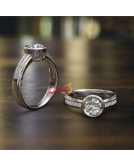 0.77ct Brilliant Diamond Gold Engagement Ring - 01US43