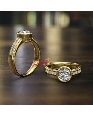 0.77ct Brilliant Diamond Gold Engagement Ring - 01US43