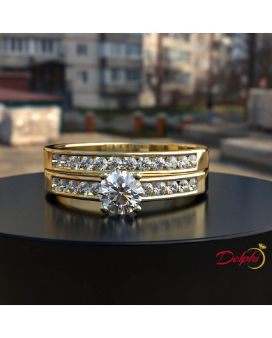 0.82ct Round Diamond Gold Bridal Wedding Ring - 01US78