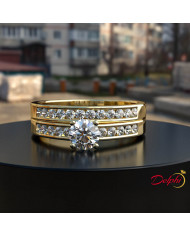 0.82ct Round Diamond Gold Bridal Wedding Ring - 01US78