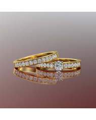 0.83ct Brilliant Cut Gold Bridal Set - 01US68V