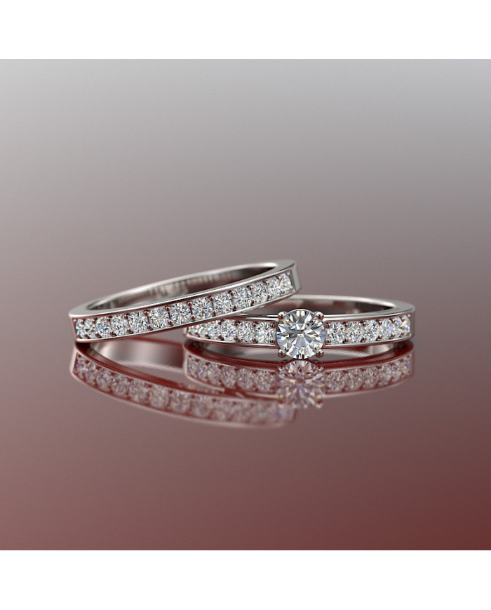 0.83ct Brilliant Cut Gold Bridal Set - 01US68V