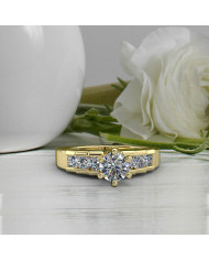 0.86ct Brilliant Diamond Gold Engagement Ring - 02US17C