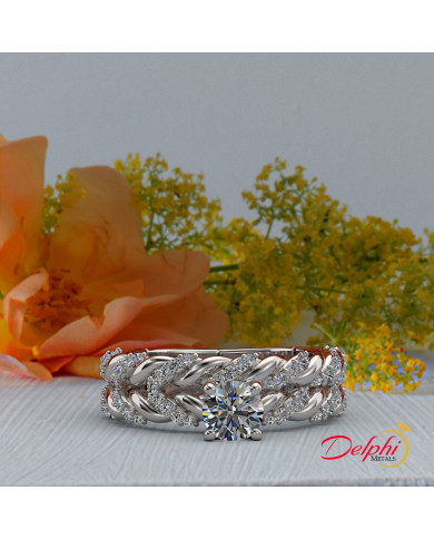 0.86ct Brilliant Diamond Gold Twist Bridal Set - 02US18B