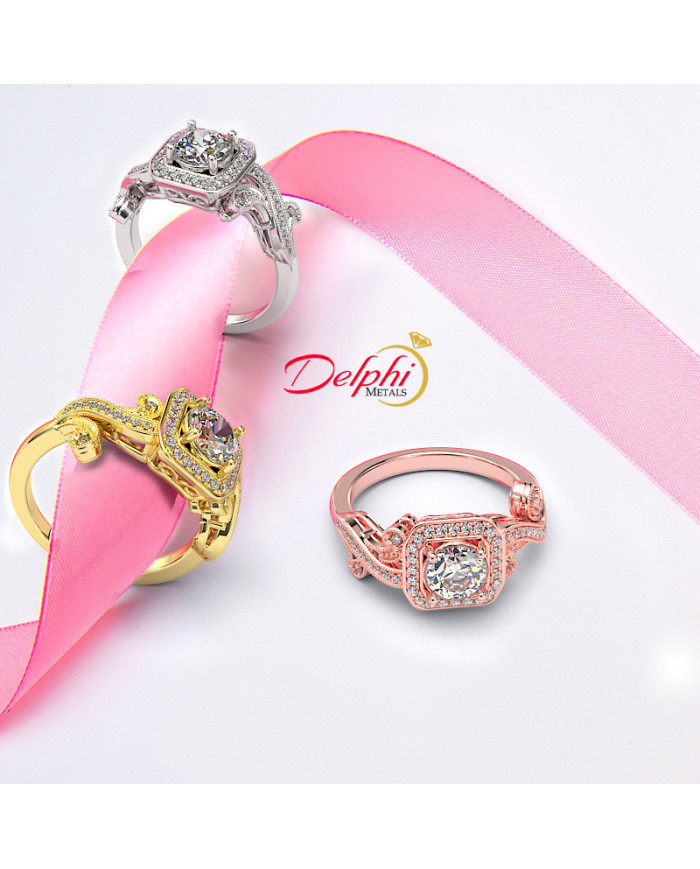 0.87ct Round Cut Vintage Engagement Ring - 01US59